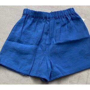 Zara girls blue paper bag shorts front pockets 9 NWT 134cm